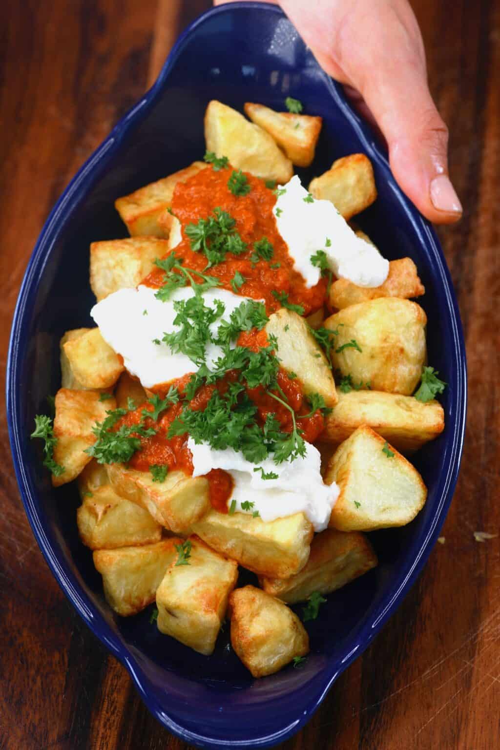 Healthy Patatas Bravas (Spanish Potatoes with Salsa Brava) Alphafoodie