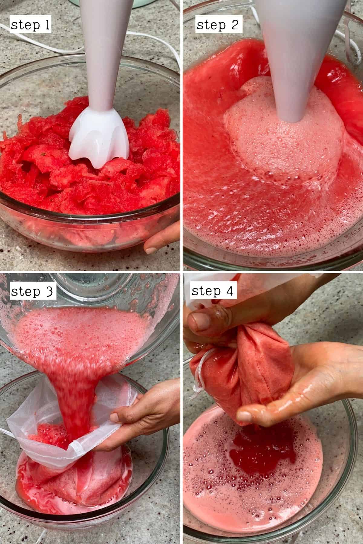 Steps for juicing watermelon