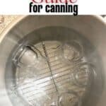 Cleaned jars in a pot for water bath canning