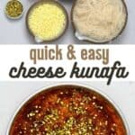 Cheese kunafa and ingredients to make it