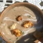 Garlic soup in a bowl