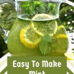 Mint lemonade in a pitcher