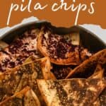 Homemade pita chips in a bowl