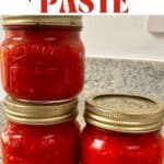 Homemade red chili paste in jars