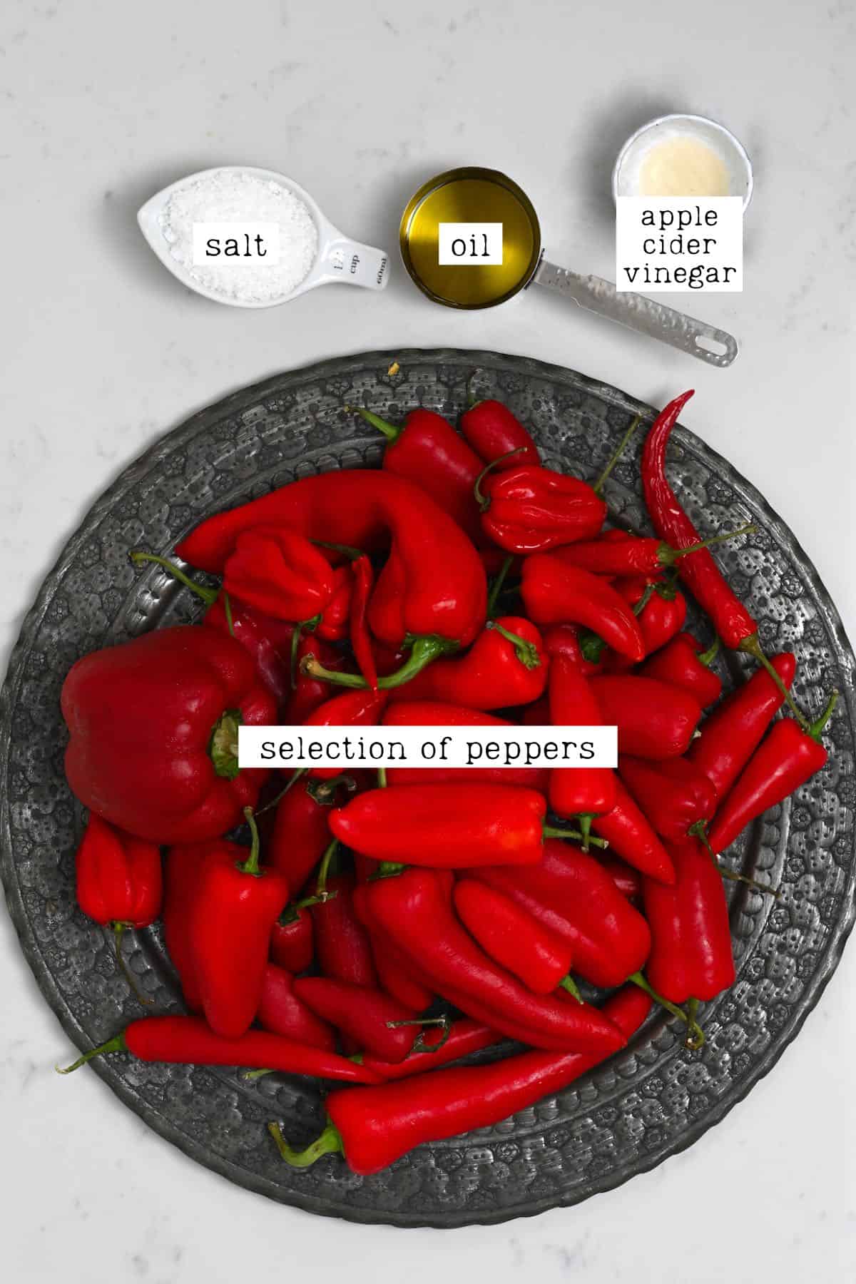 Ingredients for red pepper paste