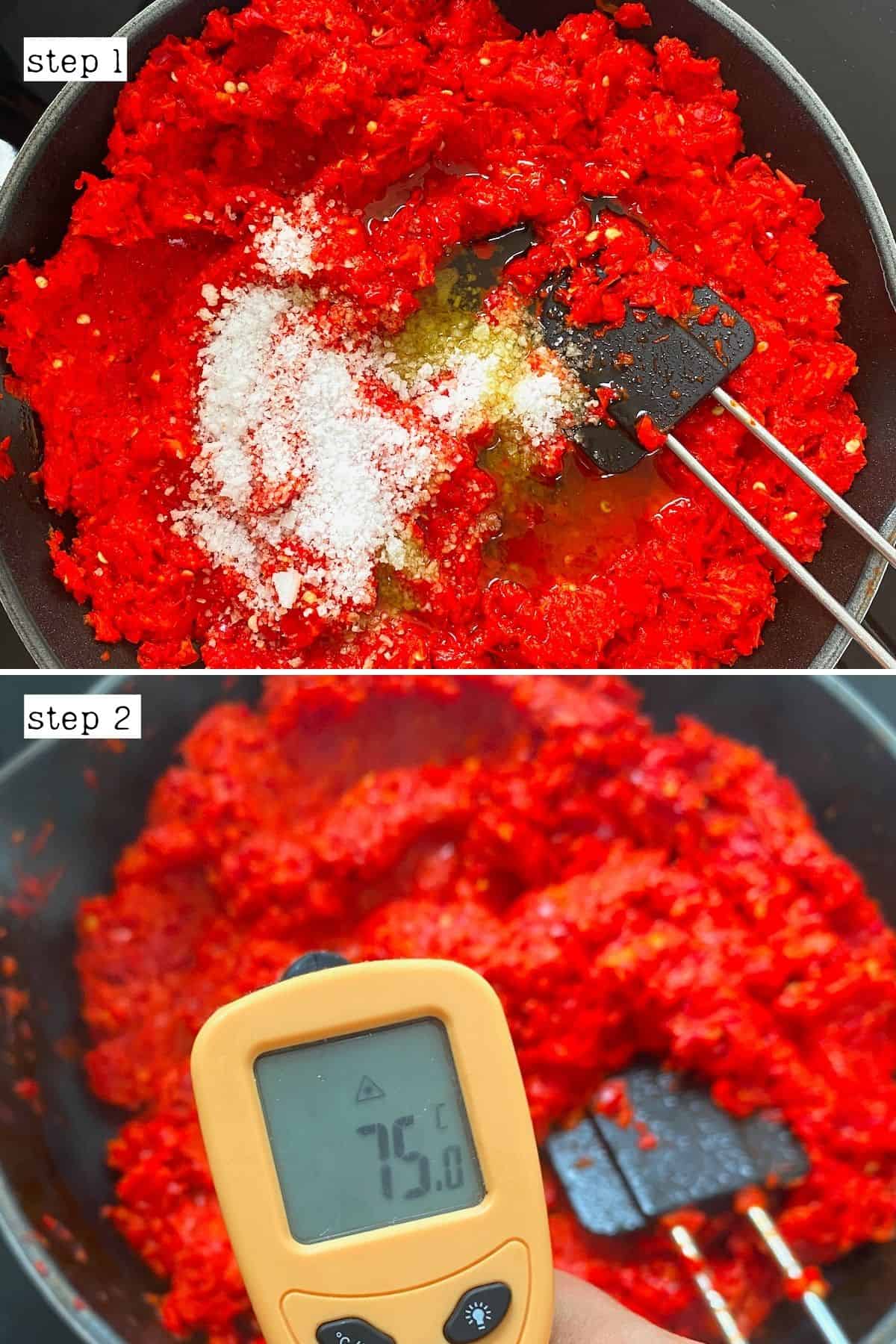 Steps for preparing chili paste for canning