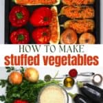 Stuffed vegetables and ingredients to make them