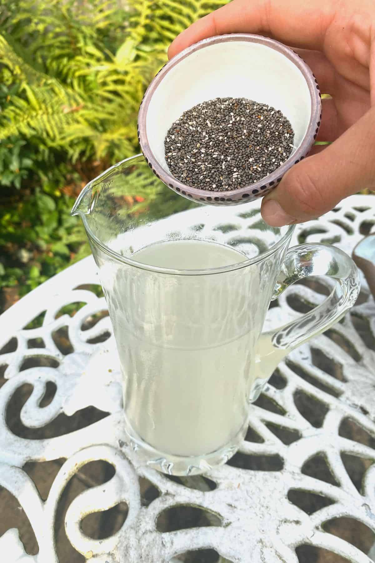 Chia seeds and coconut water