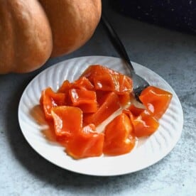 A serving of candied pumpkin