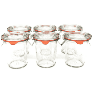 Glass jars with clamp seals