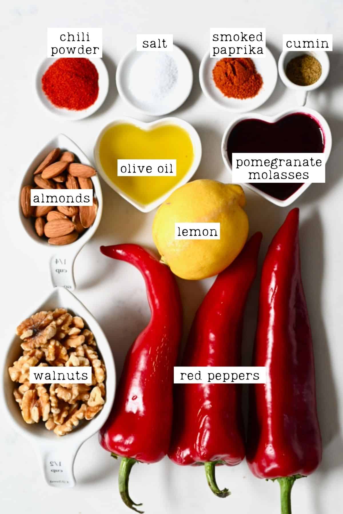 Ingredients for muhammara