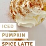 Top view of pumpkin spice latte
