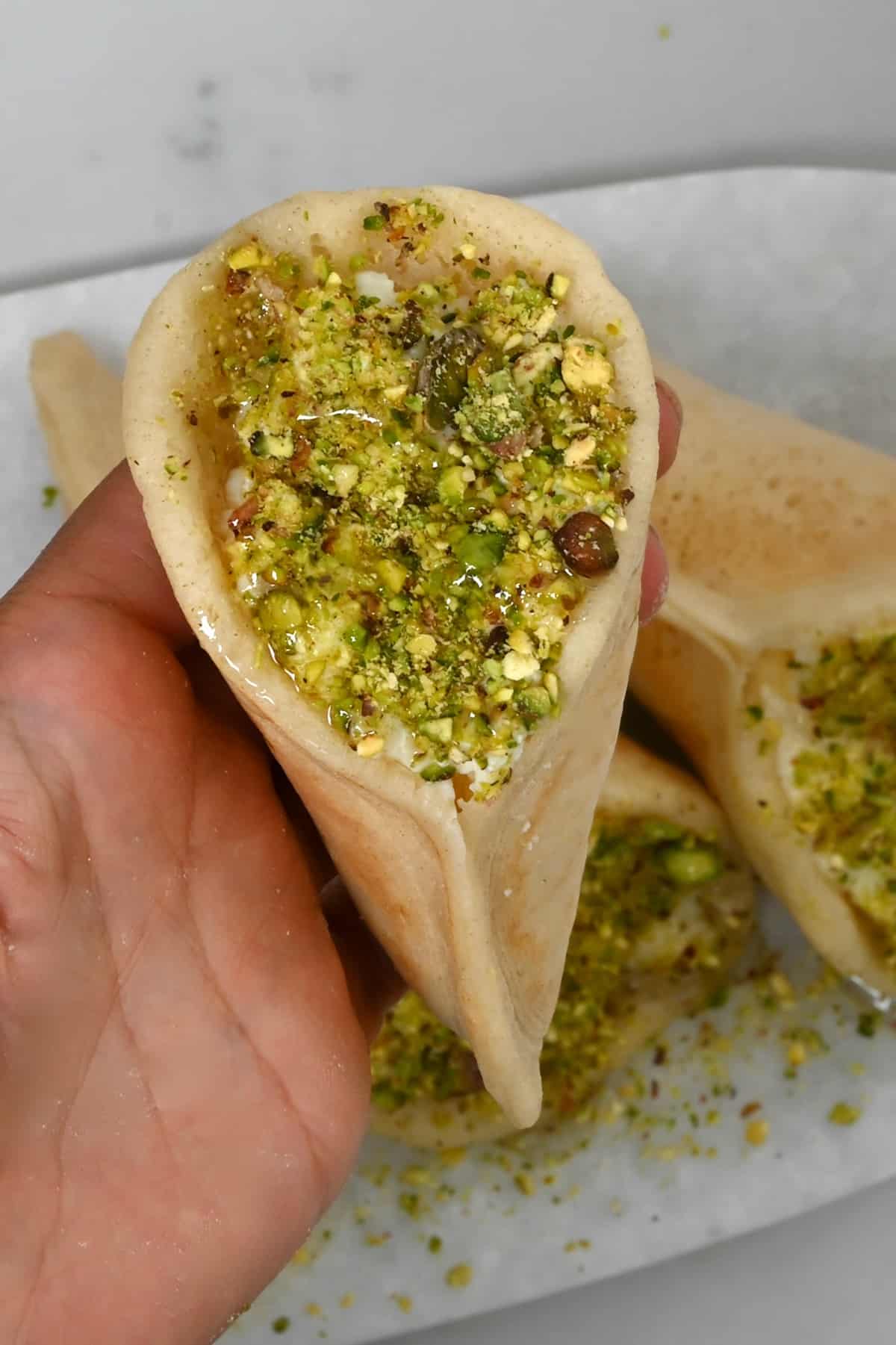 Homemade qatayef ashta