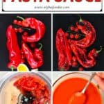 Steps for making roasted red pepper sauce