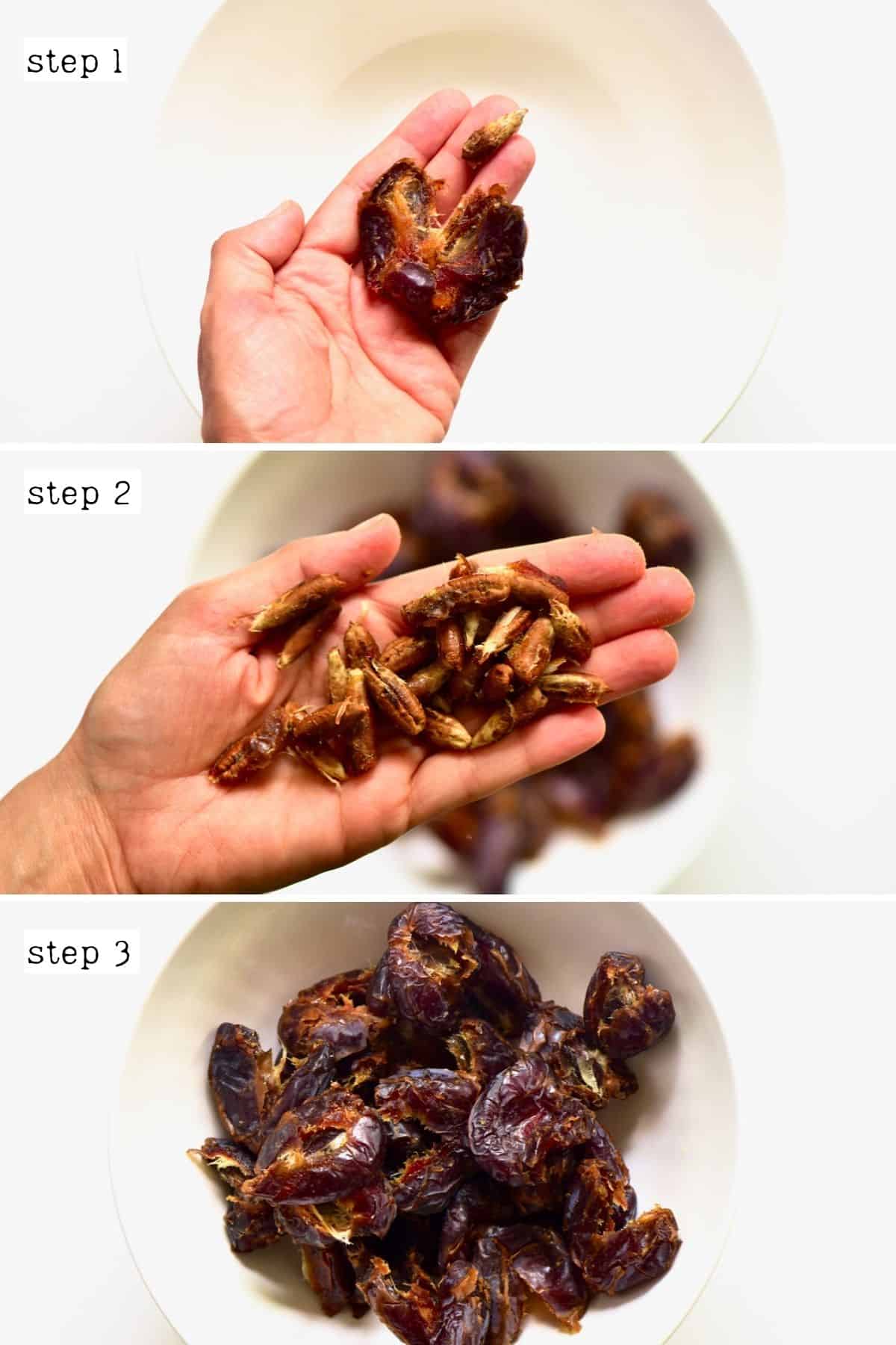 Steps for pitting dates