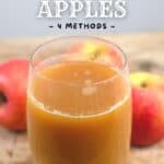 Homemade apple juice and apples