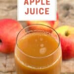 Homemade apple juice and apples