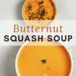 butternut squash soup in a bowl