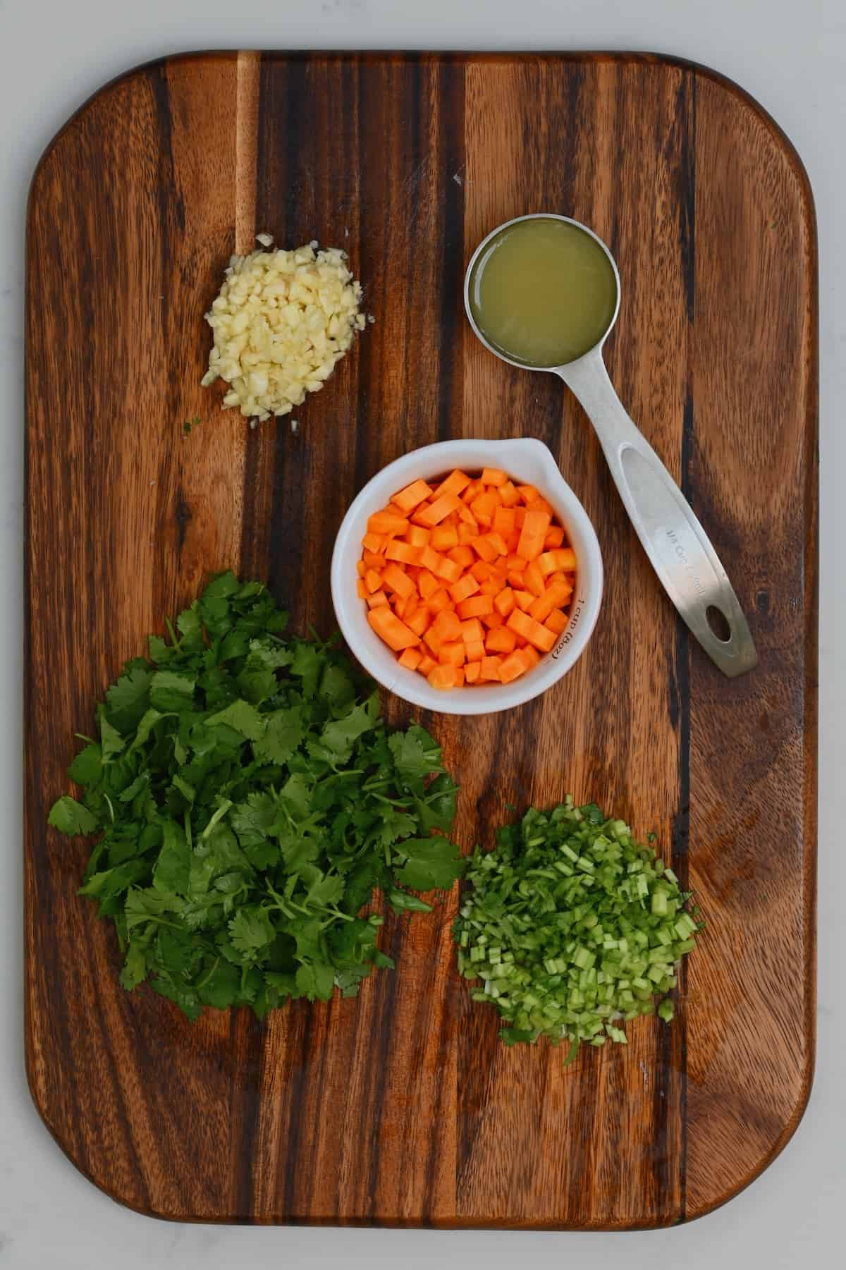 Chopped ingredients for stew