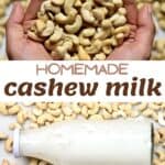 Homemade cashew milk