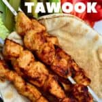 Chicken Shish Tawook over pita bread