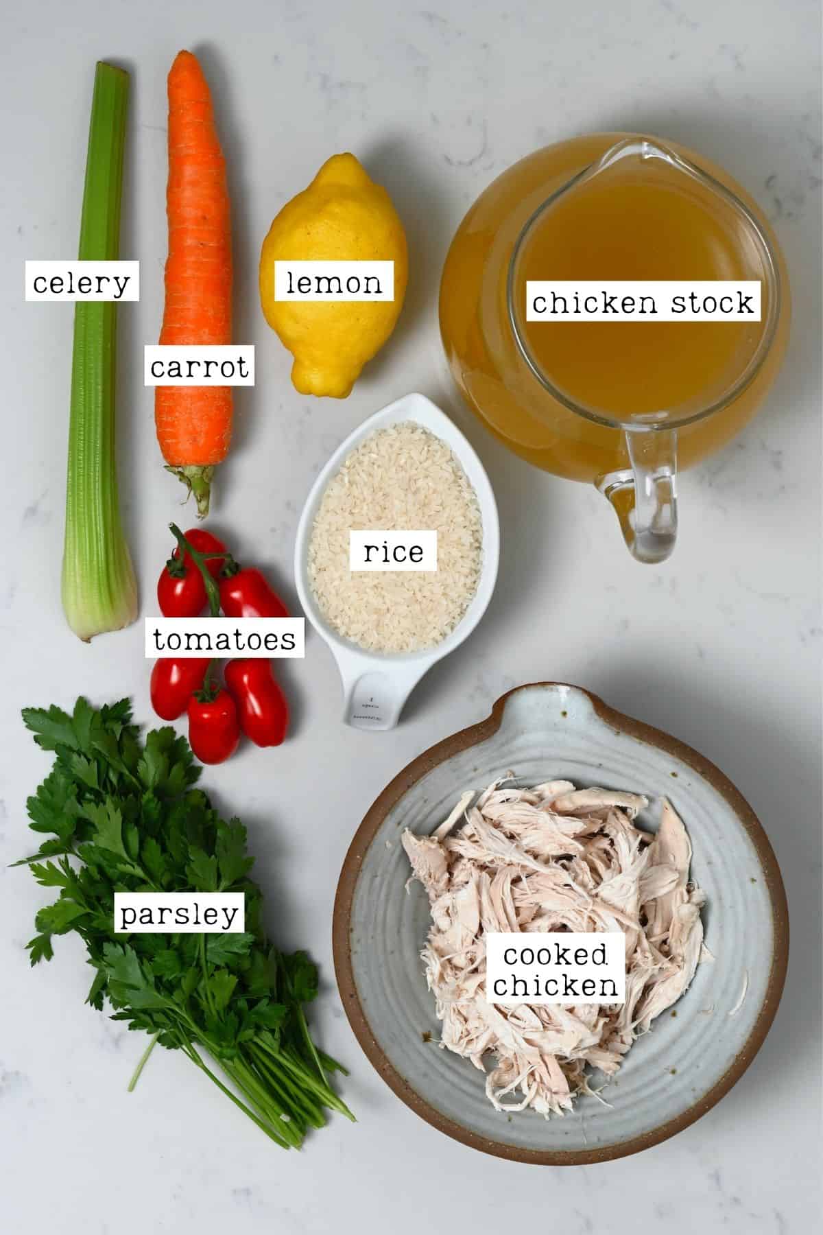 Ingredients for chicken soup