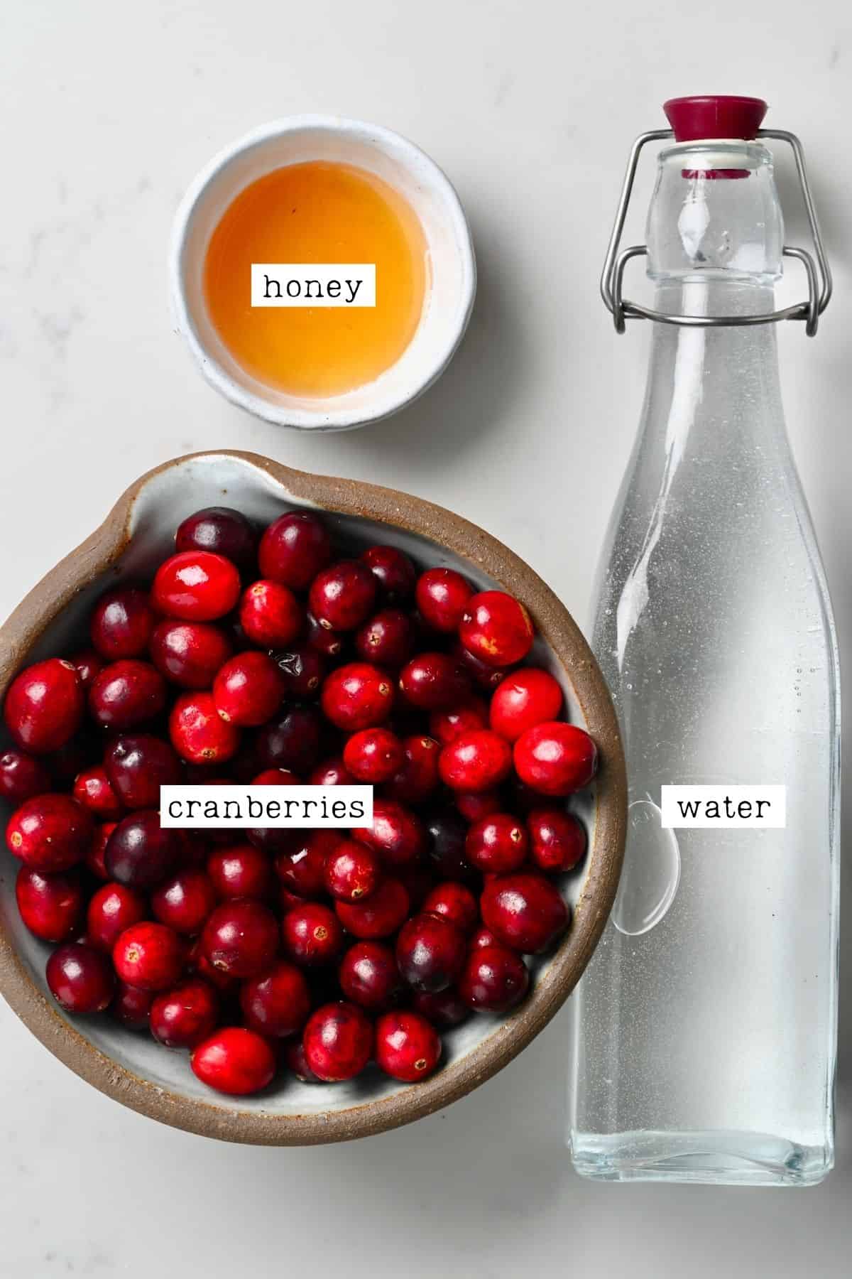 Ingredients for cranberry juice