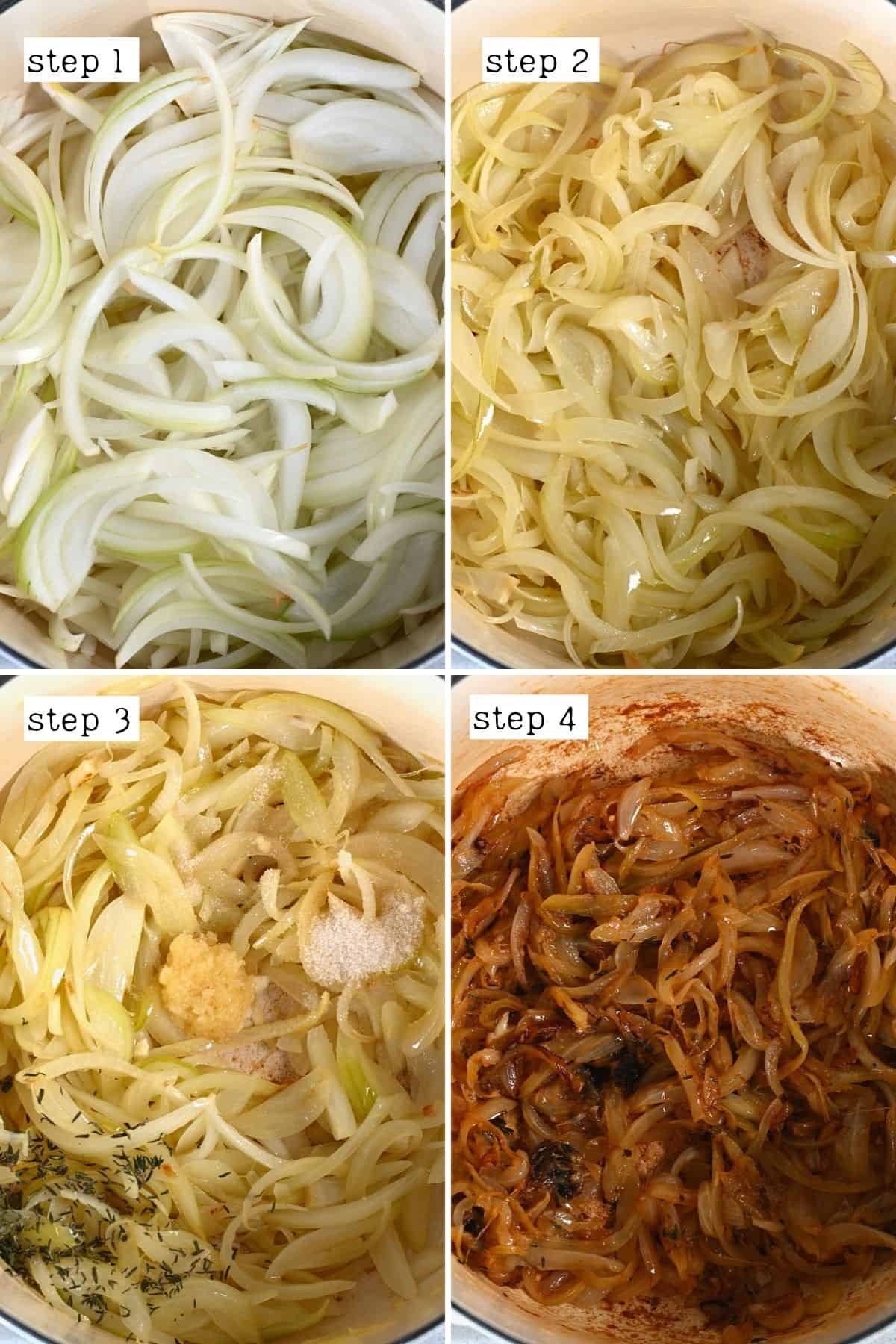 Steps for cooking onions
