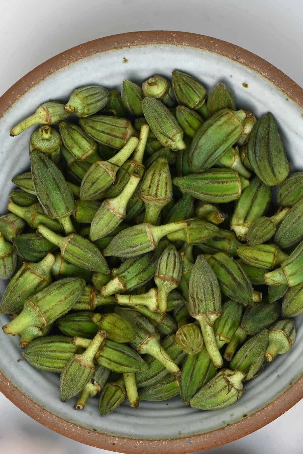 A bowl with okra