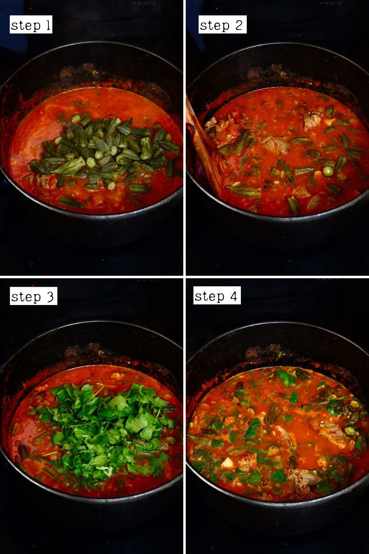 Cooking okra stew
