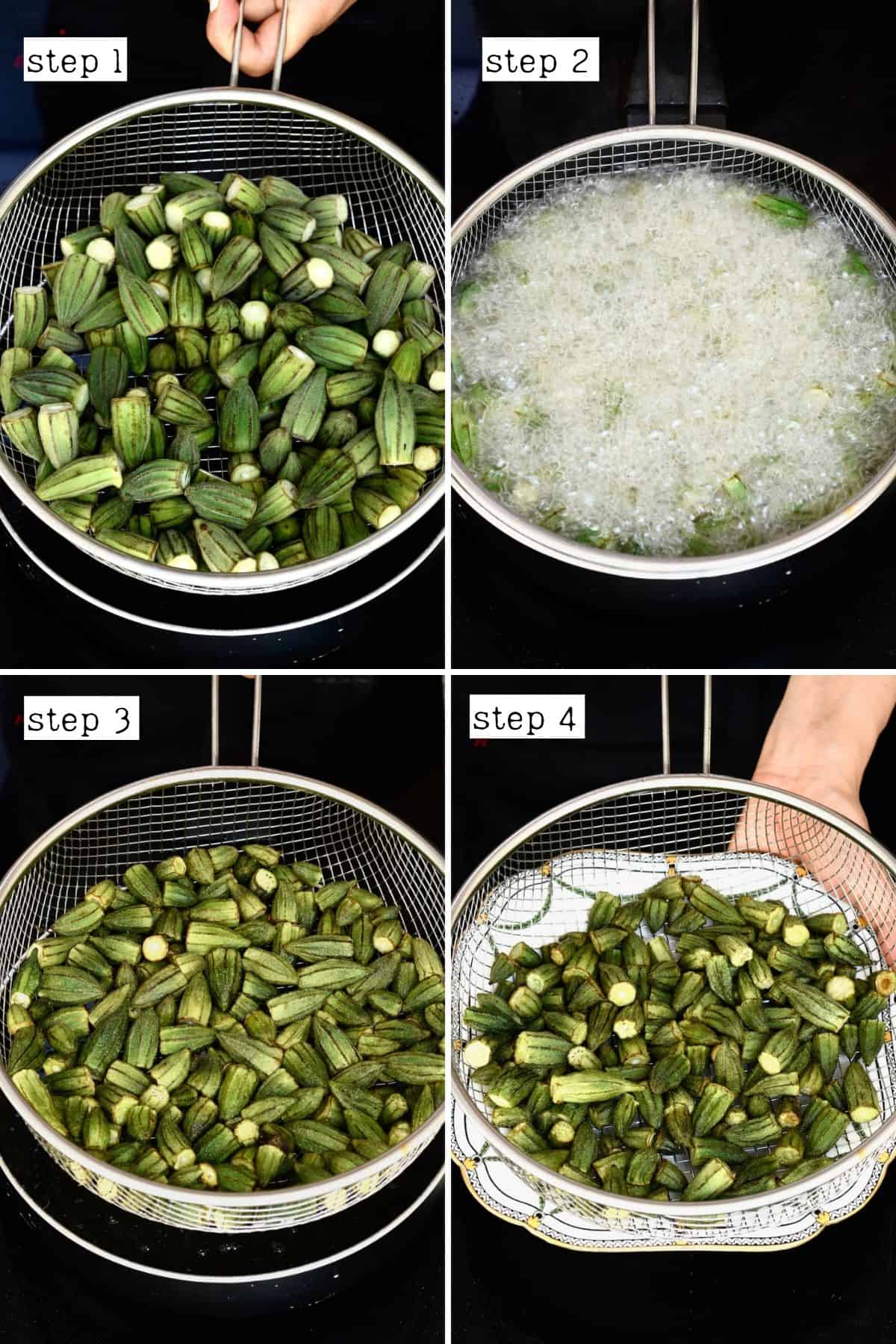 Steps for frying okra