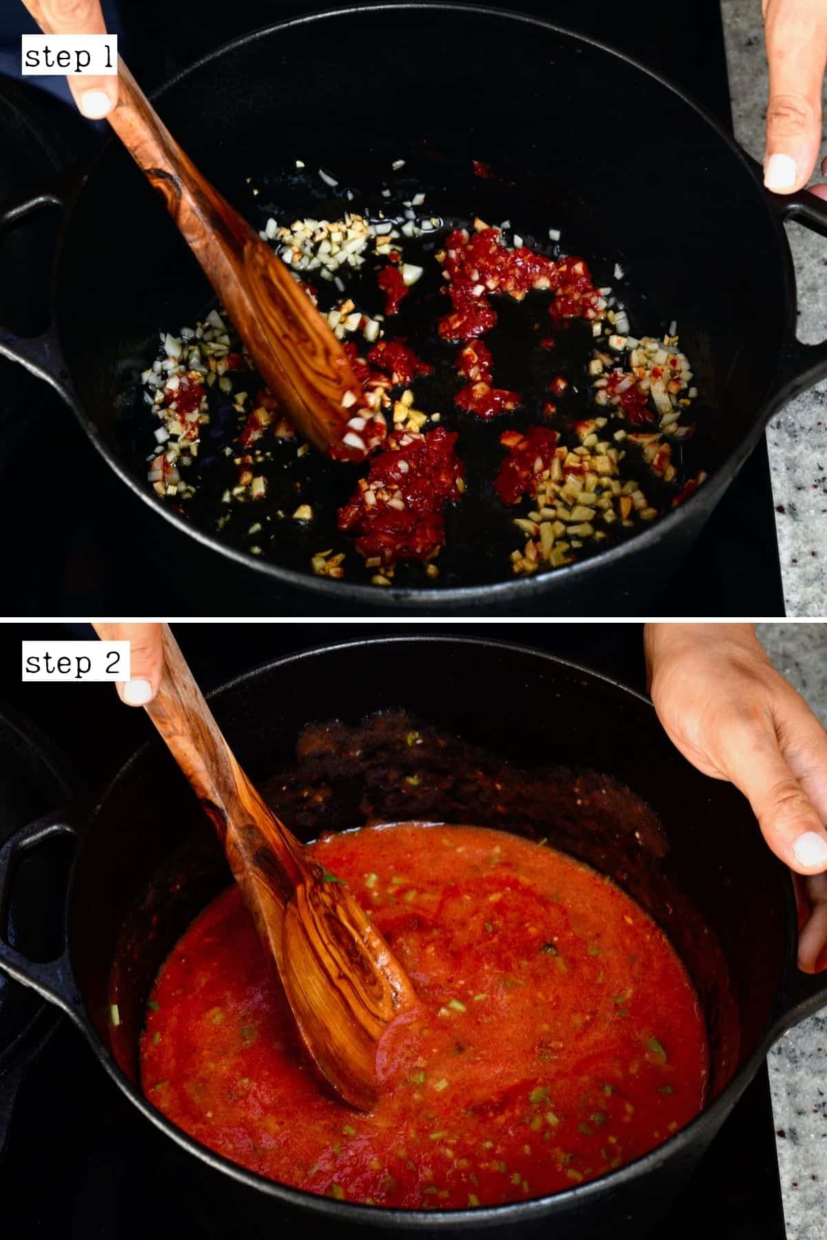 Steps for making okra stew