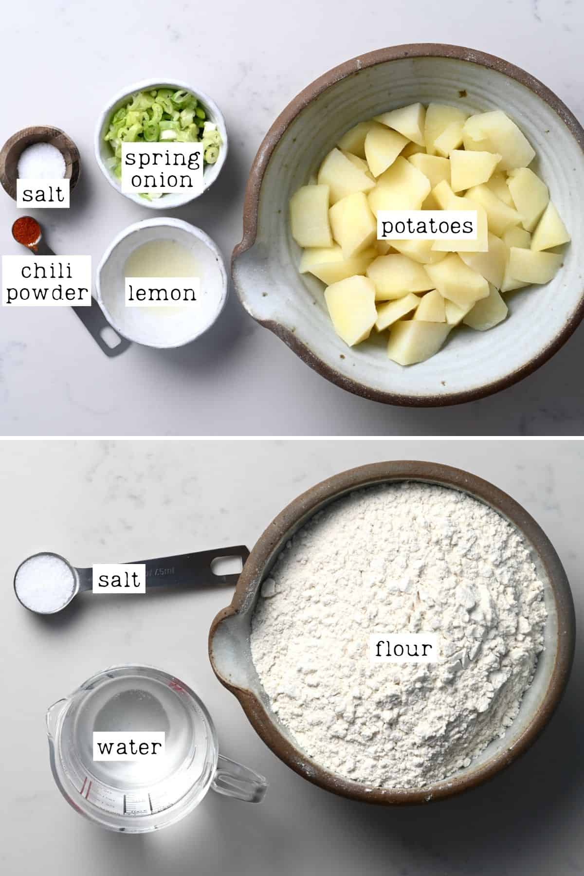Ingredients for potato roti