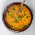 Red lentil dahl in a serving bowl - 14