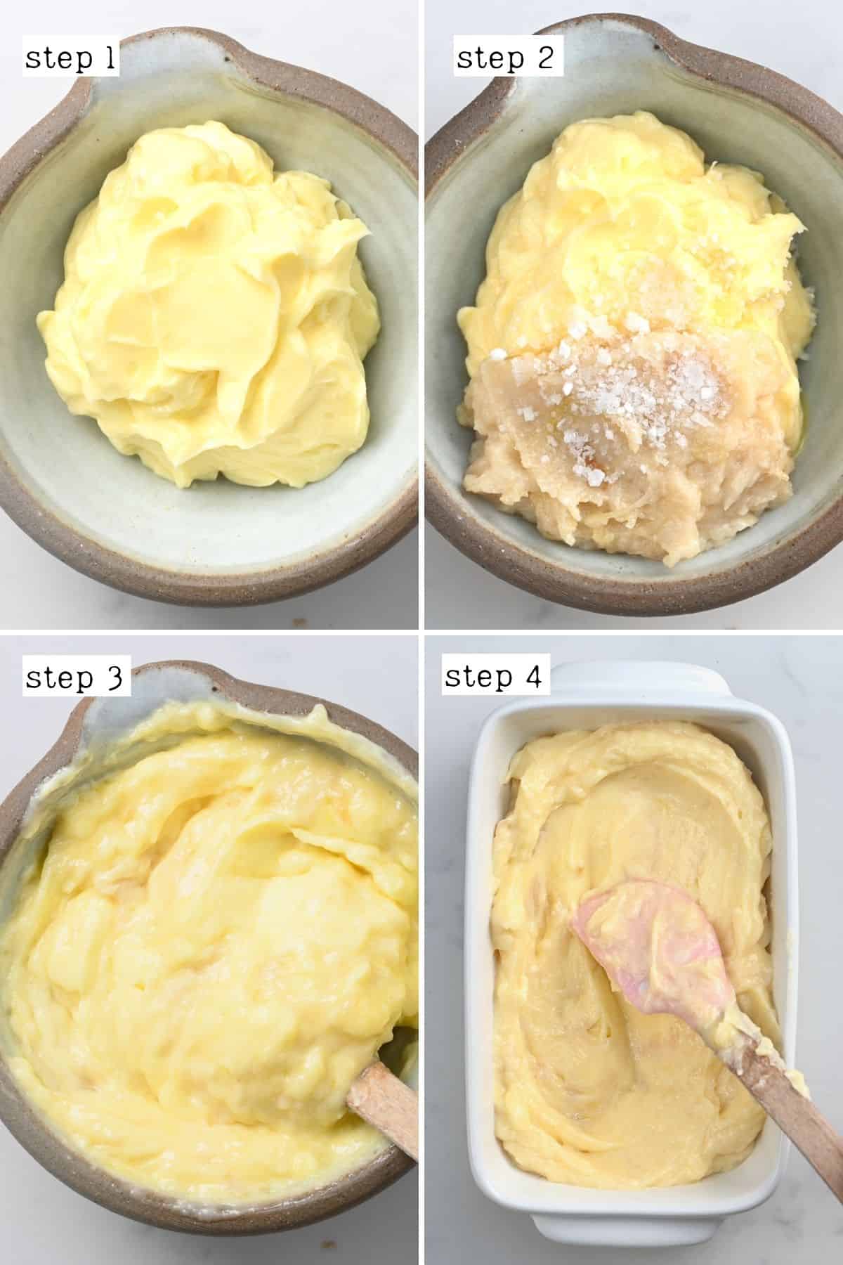 Steps for making roasted garlic butter