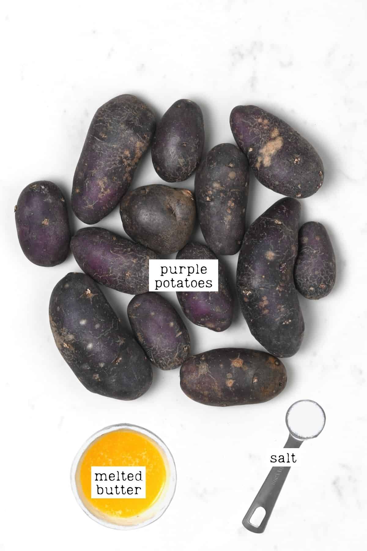 Ingredients for purple mashed potatoes