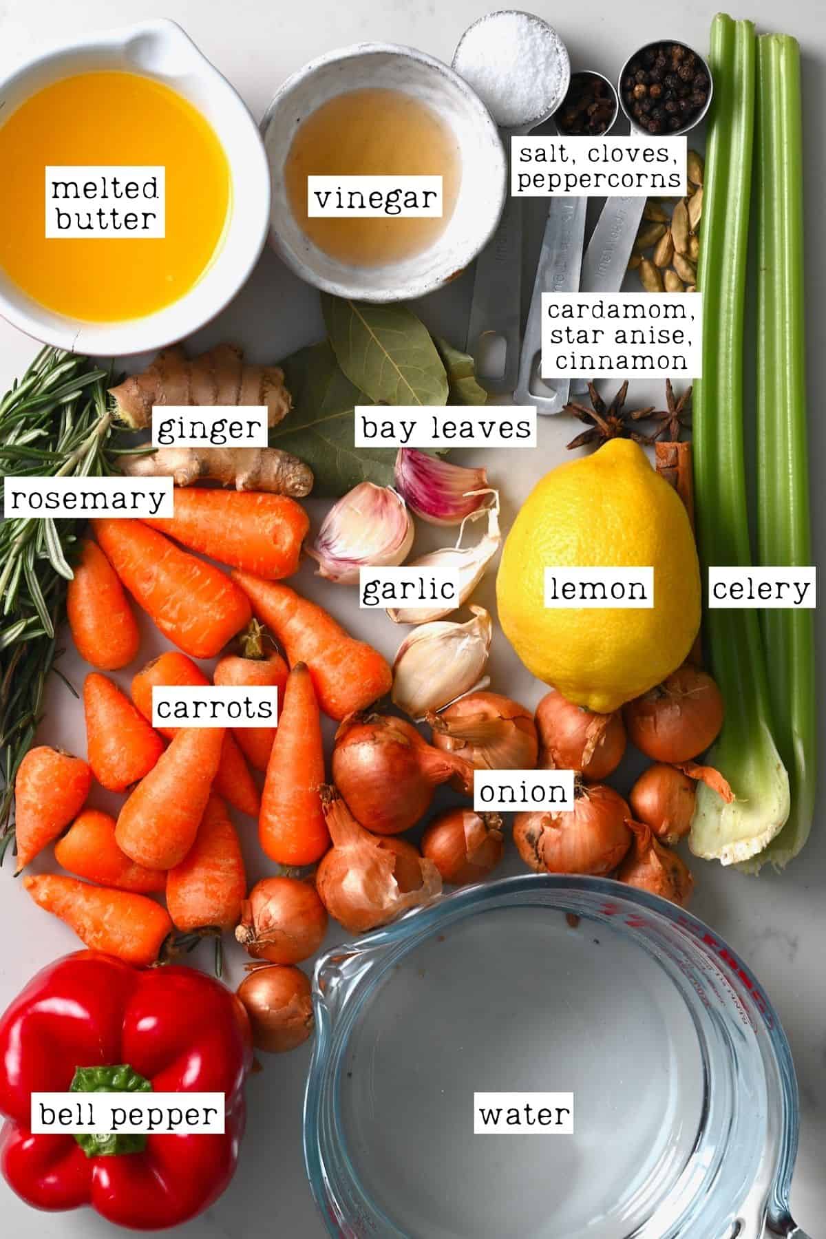 Ingredients for roasted chicken