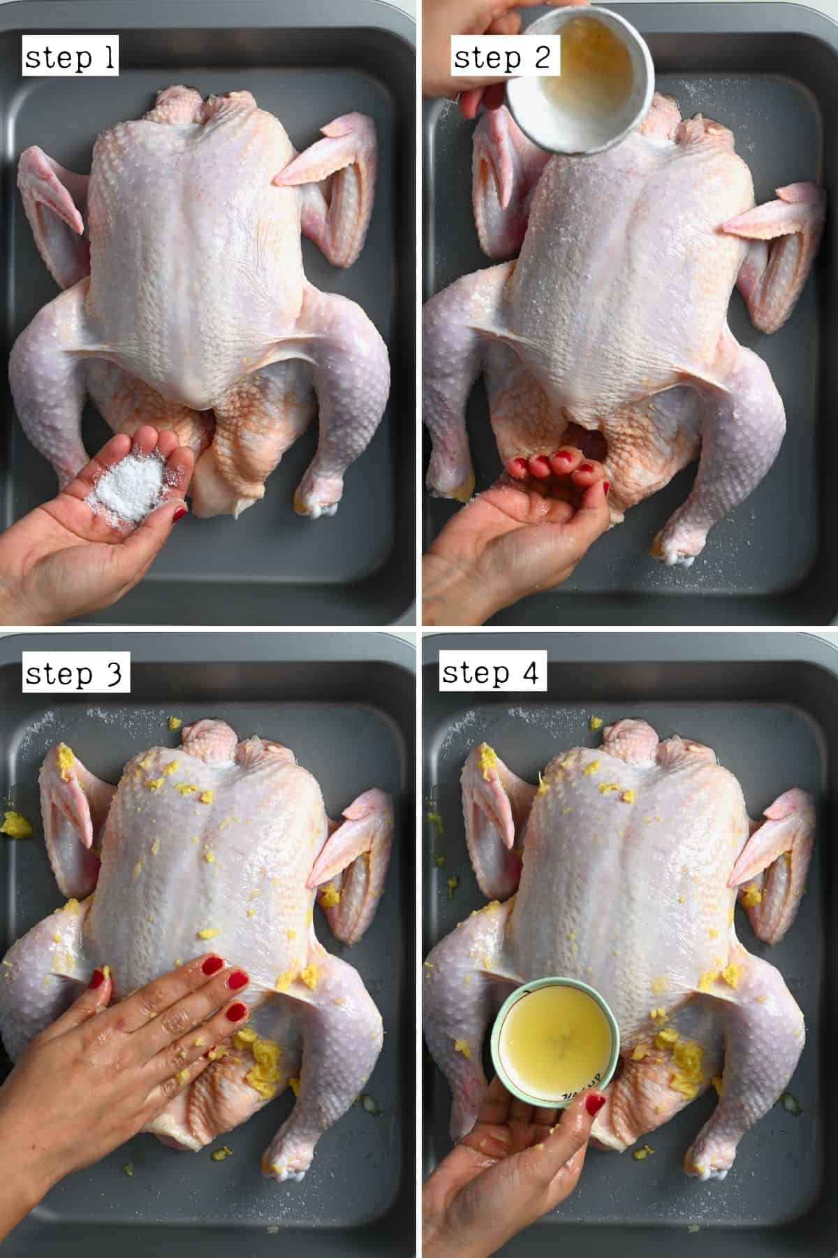 Steps for preparing chicken for roasting