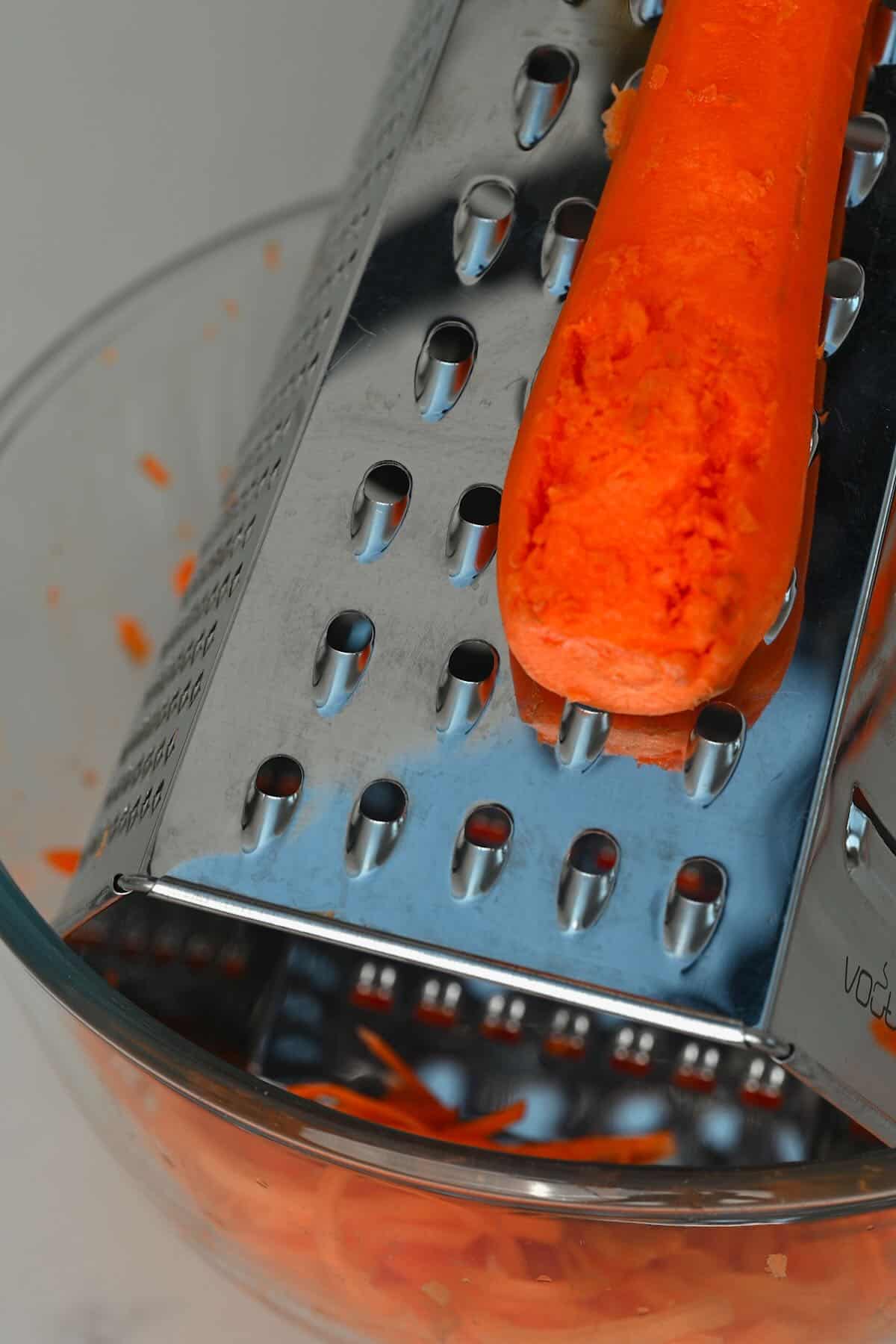 Grating a carrot