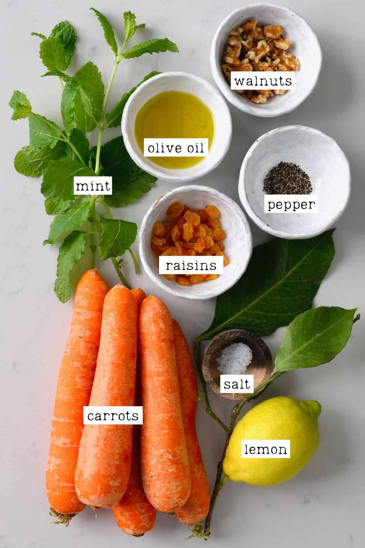 Ingredients for simple carrot salad