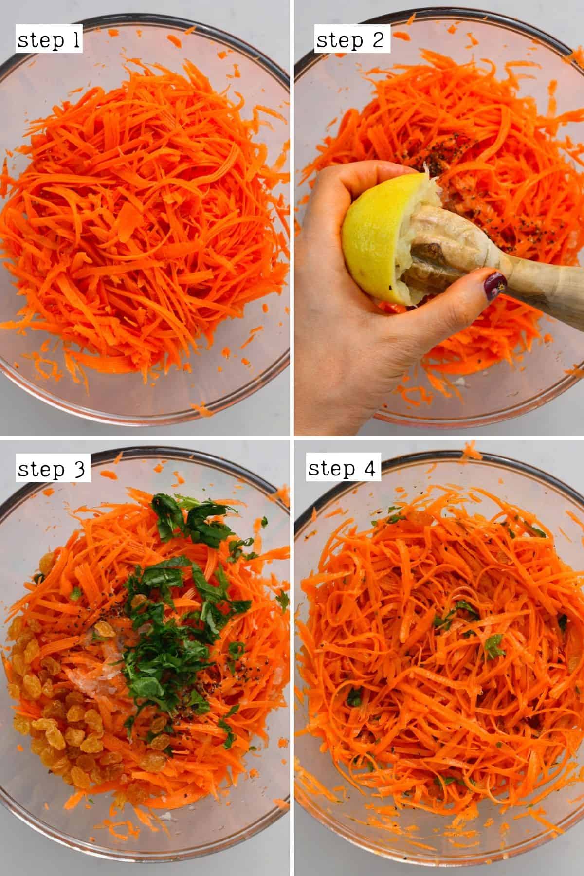 Steps for making carrot salad