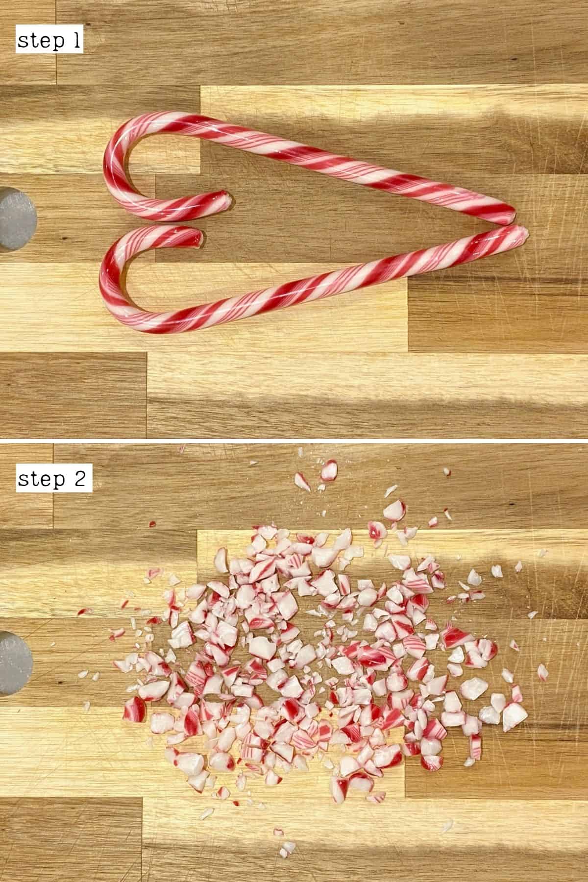Steps for crushing peppermint candy