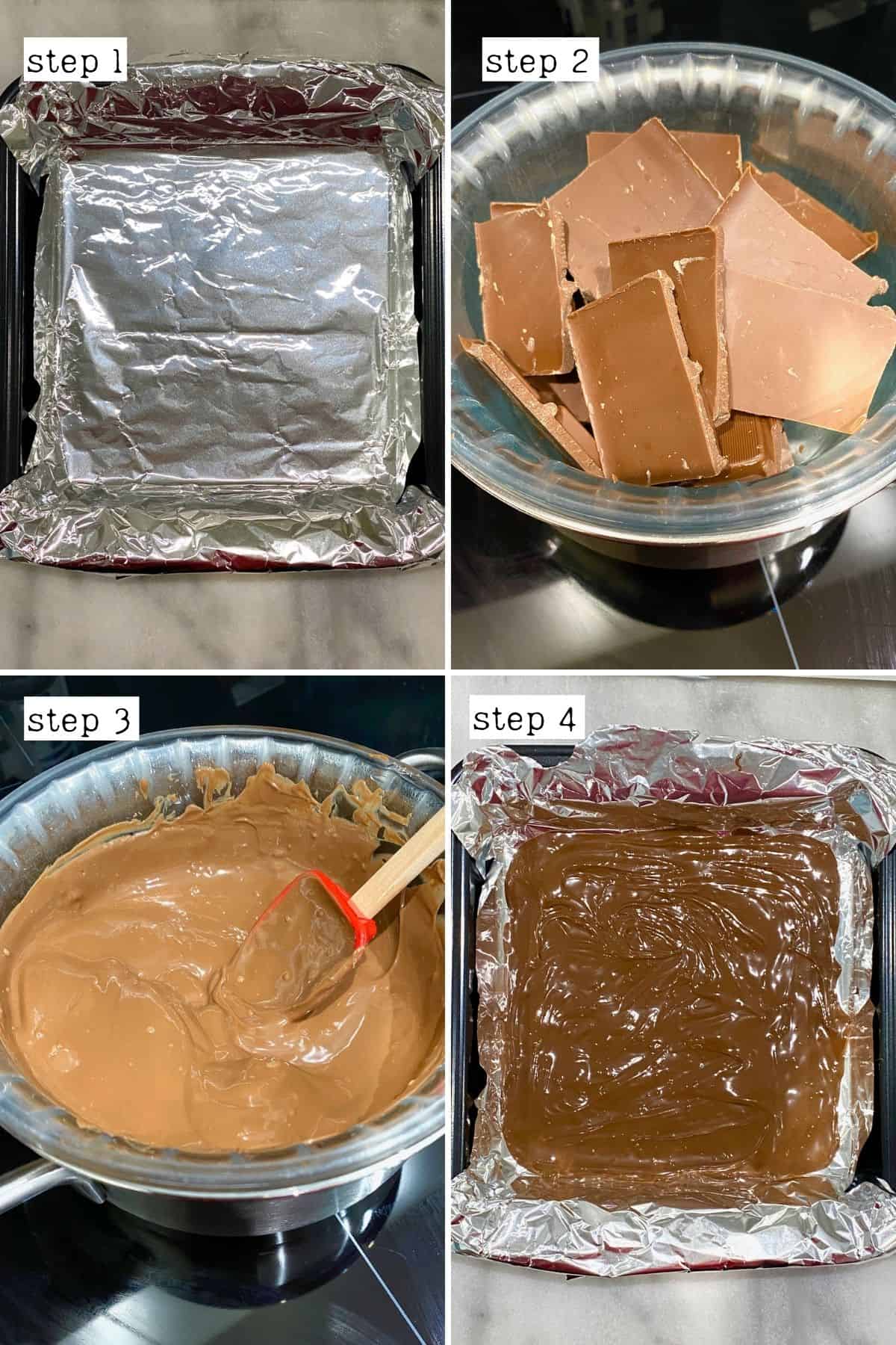 Steps for melting chocolate