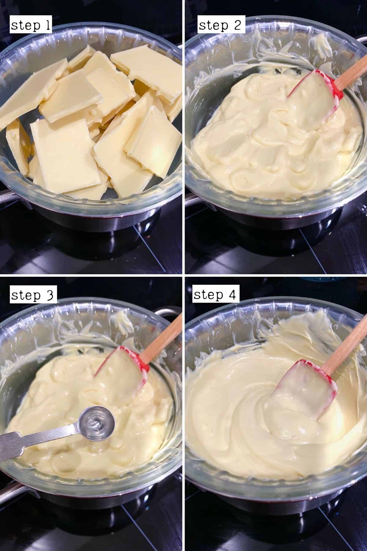 Steps for melting white chocolate