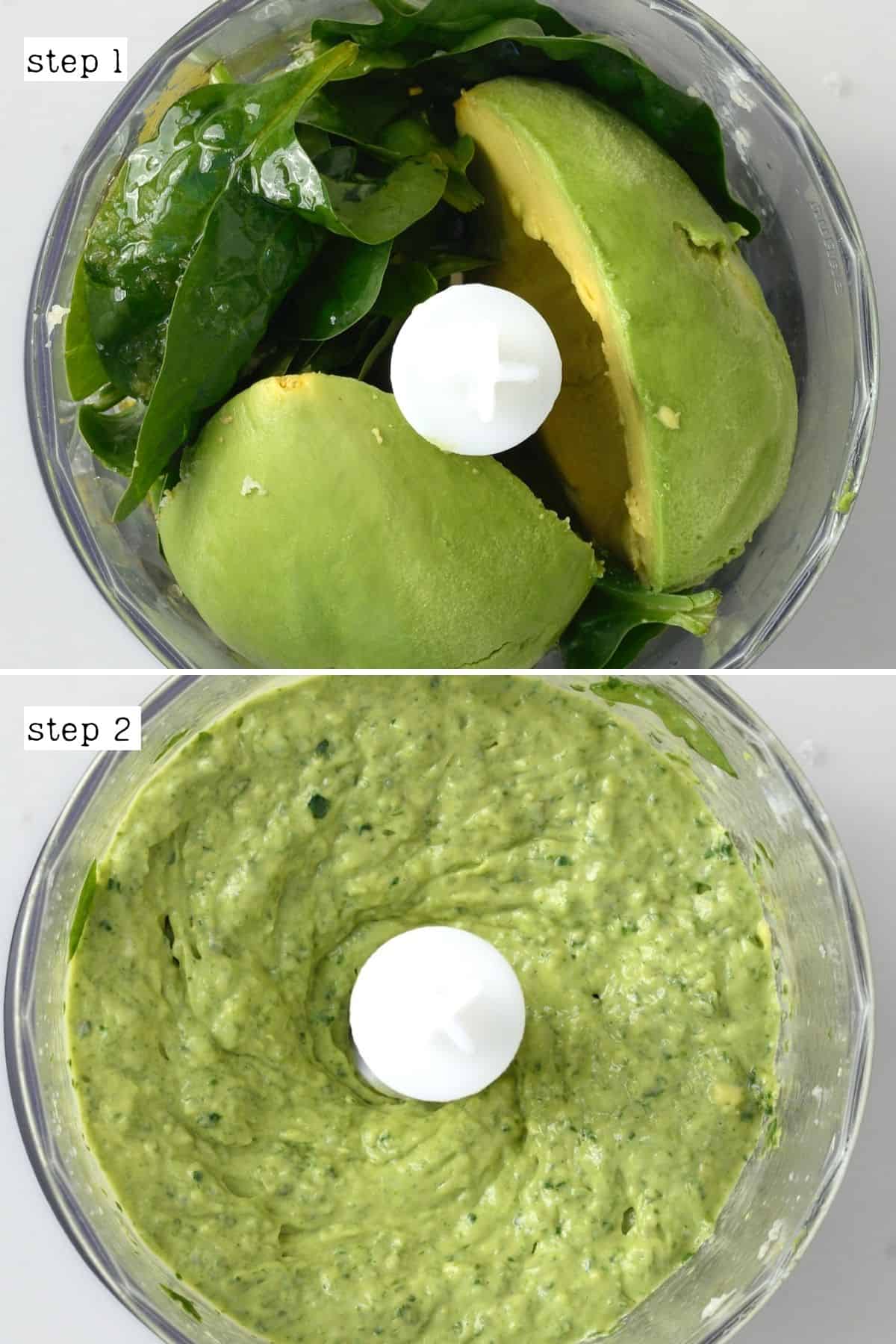 Steps for making avocado salad dressing