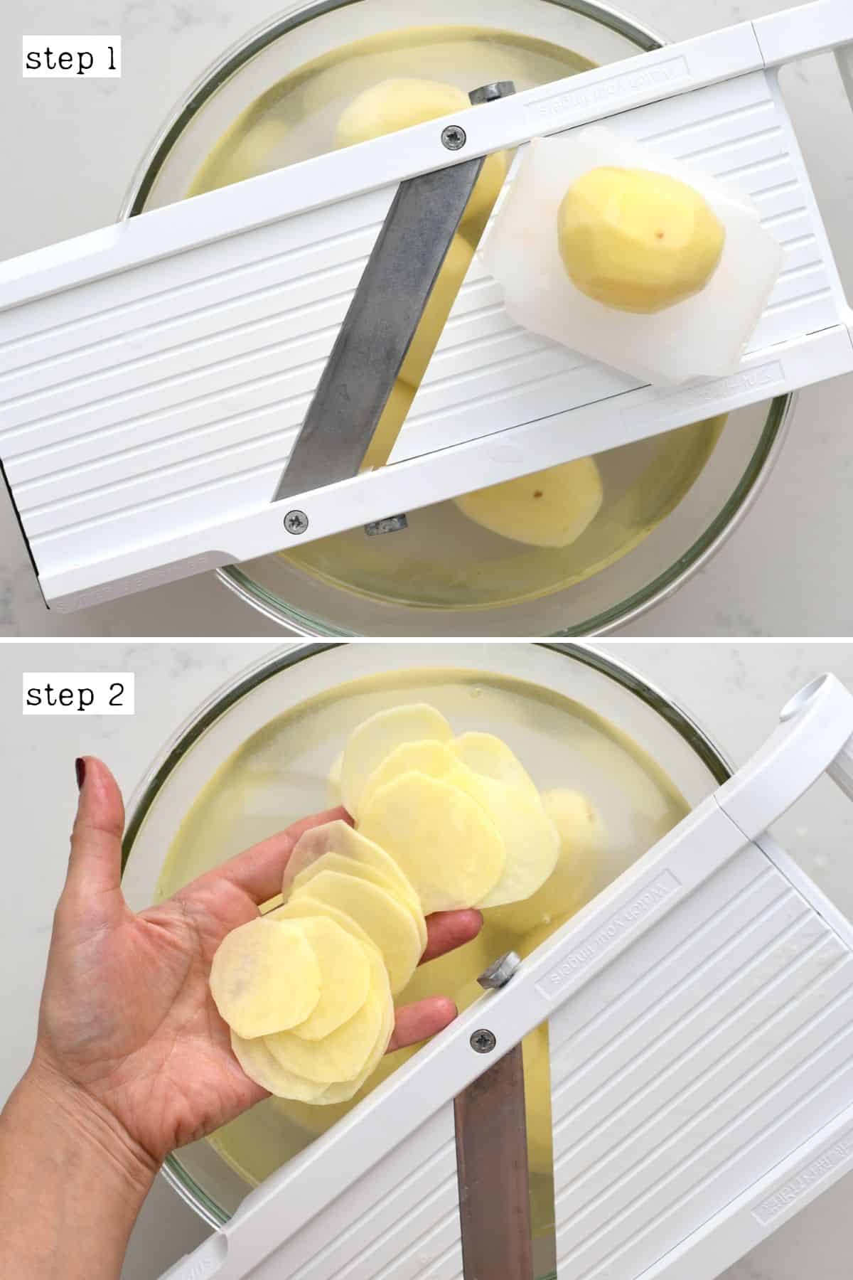 Steps for cutting potatoes