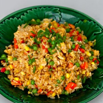 A serving of egg fried rice