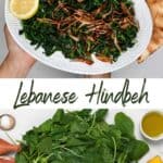 Lebanese Hindbeh (Sauteed Dandelion/Spinach) and Caramelized Onions