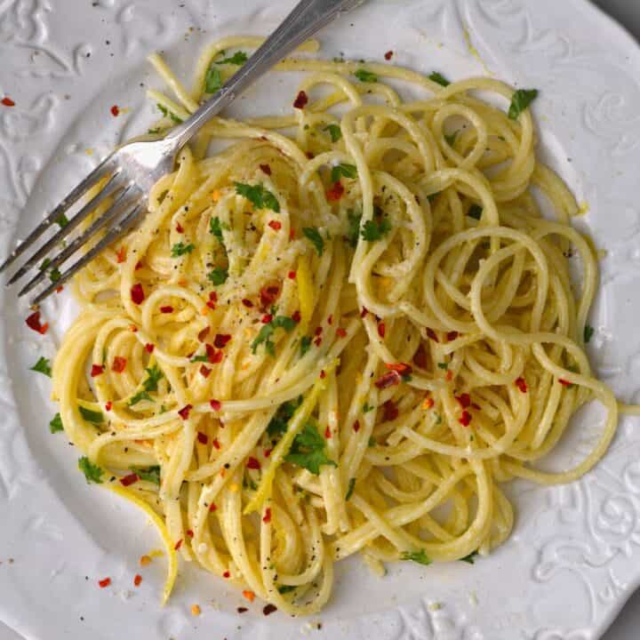 Easy Garlic Lemon Pasta (Pasta al Limone) Alphafoodie