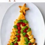 Pesto Christmas tree on a serving plate
